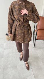 Etro Kuşaklı Kimono - Kahverengi - Görsel 7