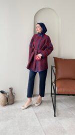 Etro Kuşaklı Kimono - Bordo - Görsel 2