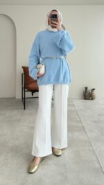 Sara Angora Kazak - Mavi - Görsel 5