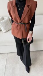 Mişa Yelek - Kahverengi - Görsel 4