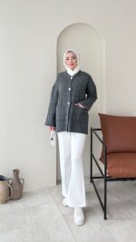 Hare Triko Hırka - Antrasit - Görsel 2