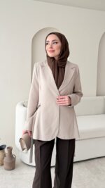 Mate Bağcık Ceket - Vizon - Görsel 7