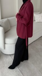 Mate Bağcık Ceket - Bordo - Görsel 5