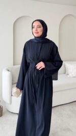 Elvis Bağlamalı Elbise - Lacivert - Görsel 2