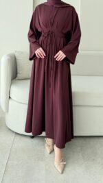 Elvis Bağlamalı Elbise - Bordo - Görsel 2
