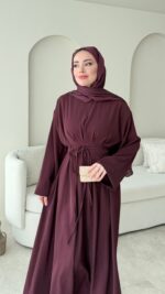 Elvis Bağlamalı Elbise - Bordo - Görsel 4