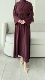 Elvis Bağlamalı Elbise - Bordo - Görsel 5