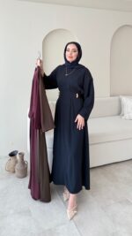 Meyla Gold Detaylı Elbise - Lacivert - Görsel 2