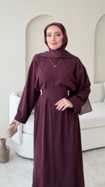 Meyla Gold Detaylı Elbise - Bordo - Görsel 7