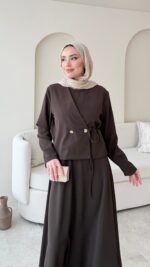 Desil Ceket Elbise - Kahverengi - Görsel 5