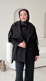 Rosi Kaşe Kaban - Siyah - Görsel 2