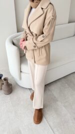 Rosi Kaşe Kaban - Camel - Görsel 9