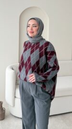 Baklava Desen Triko Kazak - Antrasit - Görsel 2