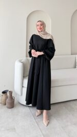 Lovra Bağlamalı Scuba Elbise - Siyah - Görsel 2