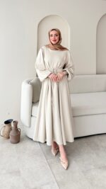 Lovra Bağlamalı Scuba Elbise - Taş