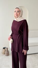 Besra Taşlı Oyşo Takım - Mürdüm - Görsel 5