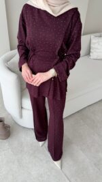 Besra Taşlı Oyşo Takım - Mürdüm - Görsel 6