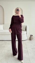 Besra Taşlı Oyşo Takım - Mürdüm - Görsel 7