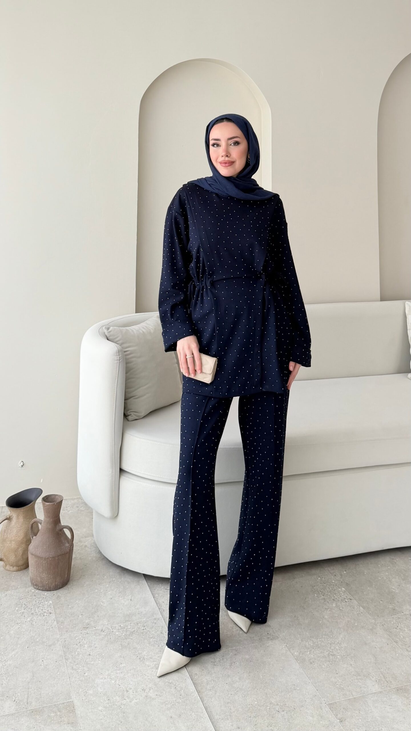 image_1950-2942.jpg Besra Taşlı Oyşo Takım - Lacivert - Görsel 1