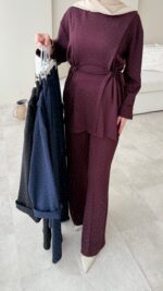 Besra Taşlı Oyşo Takım - Mürdüm - Görsel 8