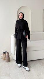 Vena Bağlamalı Oyşo Takım - Siyah - Görsel 2