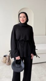 Vena Bağlamalı Oyşo Takım - Siyah - Görsel 4