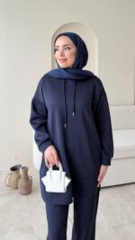 Pilya Fermuarlı Scuba Takım - Lacivert - Görsel 3