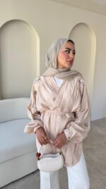 More Taşlı Kimono - Bej