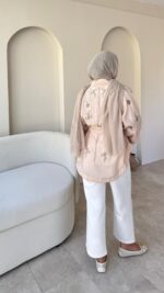 More Taşlı Kimono - Bej - Görsel 9