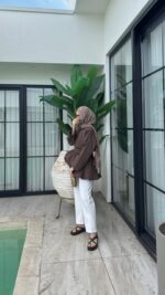 Rozi Gömlek - Kahverengi - Görsel 8