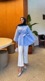 Rozi Gömlek - Bebe Mavisi - Görsel 8