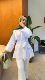 Rozi Gömlek - Beyaz - Görsel 2