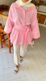 Rozi Gömlek - Toz Pembe - Görsel 4