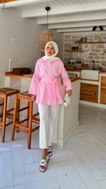 Rozi Gömlek - Toz Pembe - Görsel 5