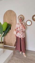 Yaprak Kimono - Kahverengi