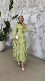 Işıl Elbise - Çağla Yeşili - Görsel 3