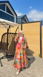 Lora Elbise - Turuncu - Görsel 7