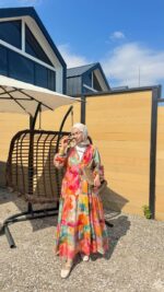 Lora Elbise - Turuncu - Görsel 8