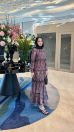 Otantik Pamuk Saten Elbise - Bordo - Görsel 3