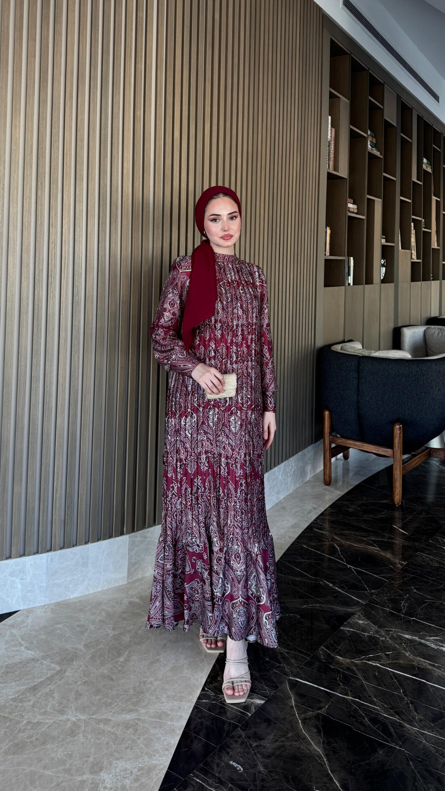 image_1950-802.jpg Otantik Pamuk Saten Elbise - Kırmızı - Görsel 1