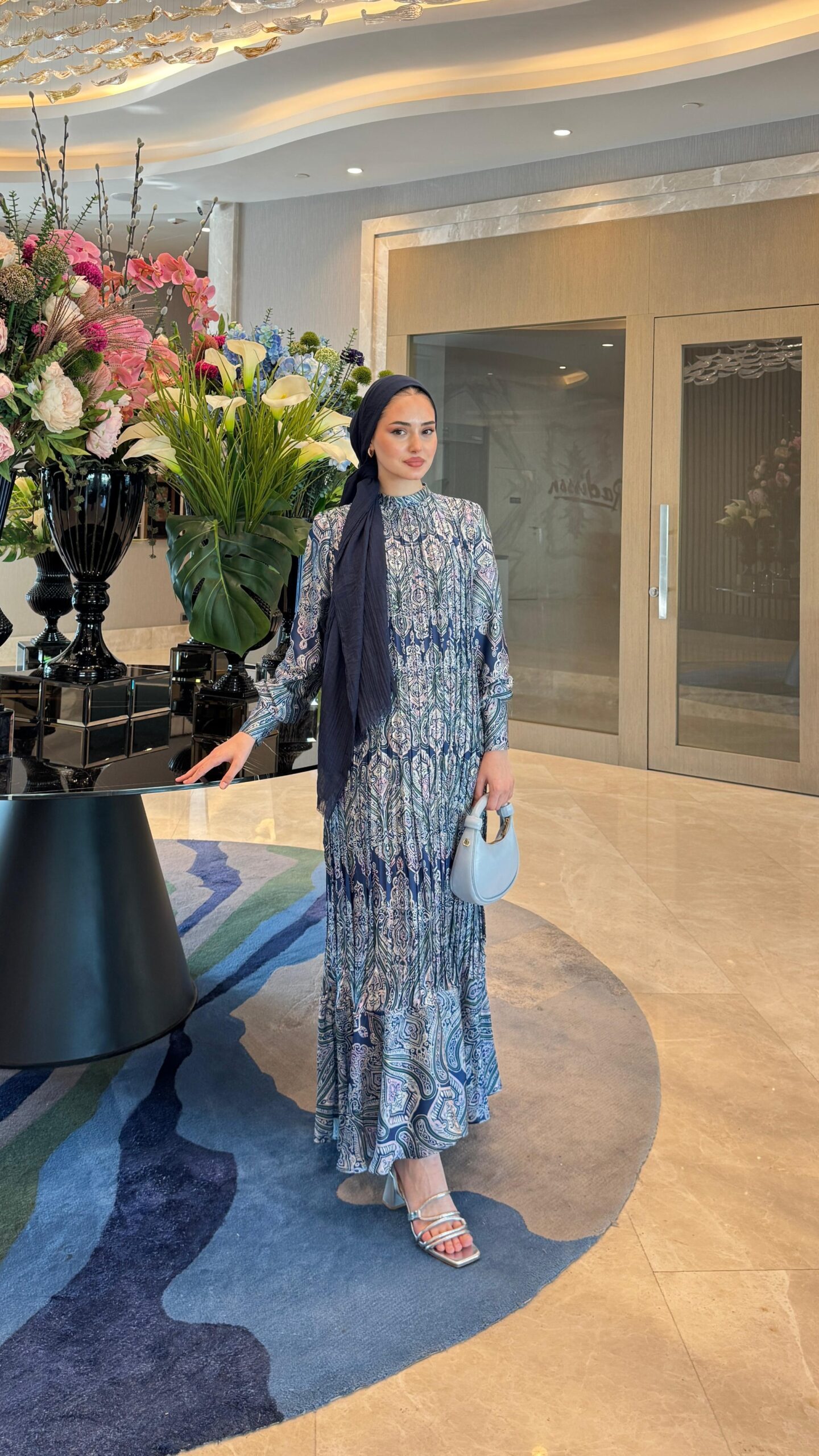 image_1950-807.jpg Otantik Pamuk Saten Elbise - Lacivert - Görsel 1