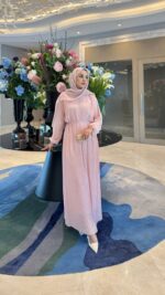 Beril Pileli Elbise - Toz Pembe - Görsel 4