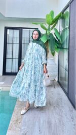 Nare Elbise - Yeşil - Görsel 6