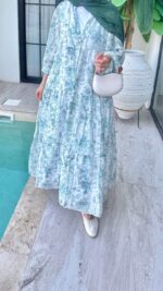 Nare Elbise - Yeşil - Görsel 9