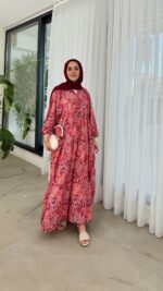 Arya Elbise - Kırmızı - Görsel 5