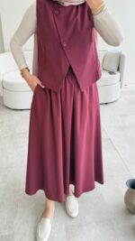 Kemerli Etekli Takım - Gül Kurusu - Görsel 3