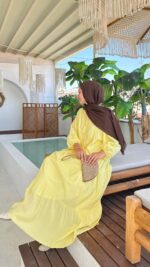 Alin Tensel Elbise - Sarı