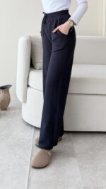 Urya Bol Kesim Pantalon - Lacivert - Görsel 3