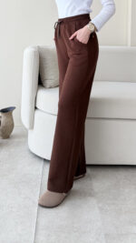 Urya Bol Kesim Pantalon - Kahverengi - Görsel 3