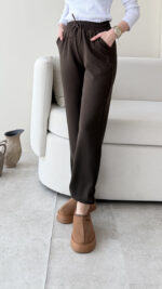 Karla Oyşo Pantalon - Acı Kahve - Görsel 3